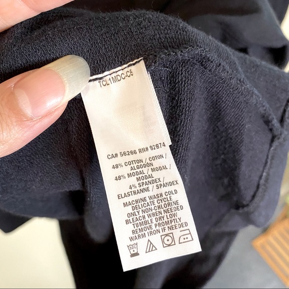 NWT SPLENDID Black Long Sleeve Cotton Dress Sz S - Picture 6 of 8